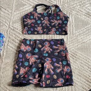 Constantly Varied Gear Voodoo Doll Print Sports Set - Black and Purple